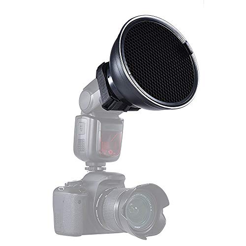 Andoer 5 9   15cm  Argent Dish beaut   Diffuseur w   30 degr  s en nid d abeille pour Neewer Canon Nikon Yongnuo Godox Meike Vivitar Photographie sur l appareil photo flash Speedlite Speedlight