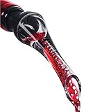 MANTENGA SU MANTELERO SEGURO DE LAS MANCHAS DE VINO: el tapón de goma está afilado y acanalado para crear un sello libre de fugas para botellas de vino de todos los tamaños y el pico de acrílico tiene muescas y está ergonómicamente inclinado para facilitar el vertido sin goteo. El aireador se puede desarmar y poner bajo el agua para una limpieza sin esfuerzo.