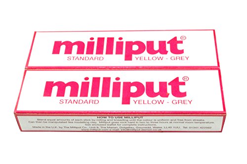 2 x Standard grau Milliput Epoxidharzkit. Modelliermasse Karosserie Boot