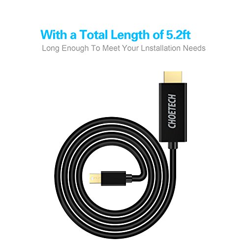 Mini DP auf HDMI Kabel (6ft/1.8M), CHOETECH Mini DisplayPort (Thunderbolt Port kompatibel) zum HDMI Kabel (1080p Auflösung) für MacBook Pro, MacBook Air, Mac mini, Microsoft Surface Pro 3/4 und andere - 7