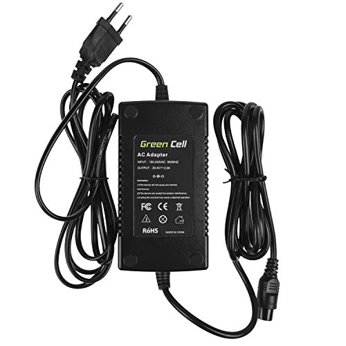 Green Cell Chargeur (29.4V 2A 58W) pour Haibike KTM Kalkhoff Flyer Cube Focus Giant Bergamont Ghost Trek Gazelle Winora Specialized 24V Ebike Batterie Vélo Électrique (Connecteur 3-Pin/3 Broches)