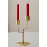 2 li Metal Asimetrik Gold Şamdan Dekoratif Mumluk cin993sr