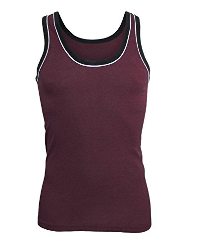 5er Pack MT® Herren Tanktop Melangefarben – Herren Unterhemden Achselhemden Sporthemden im 5-Farb-Pack - 4