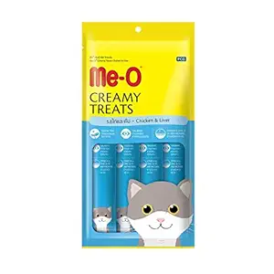 ME-O Creamy CAT Treats - Chicken & Liver Flavor 60 G Pack of 12 (720g)