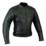 Alta Calidad Original Piel Batman Estilo Hombre Smart Fit Moto Chaqueta de Cuero - Negro, L