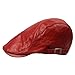 Produktbild Cosanter Sportmütze Herrn Schiebermütze Flatcap Newsboy Flatcap PU Gatsby Schirmmütze Kappe, Rot