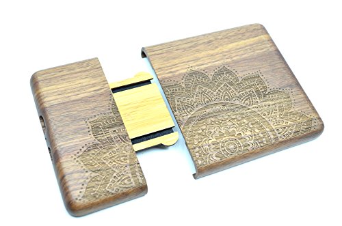 RoseFlower® Amazon Kindle Paperwhite (15cm (6″) Holz Hülle – Walnuss Halb Große Mandala Blume – Natürliche Handgemachte Bambus / Holz Schutzhülle mit Kostenlose Displayschutzfolie für Alle Kindle Paperwhite Generation - 8