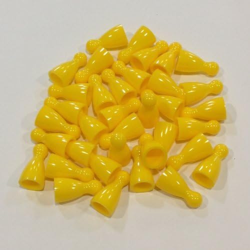Plastic Pawns: Set of 36 Yellow Color Board Game Playing Pieces (Chess &amp; Sorry Replacement Halma Pawn Markers, Colored School Classroom Supplies, Arts &amp; Crafts Projects, Teaching &amp; Education Toy Resource Components, Extra Instructional Play Material)