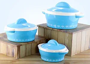 HOMETRONICS Grace Hot Pot Warm/Cold Insulated Casserole Set (500/1000/1500 ml) -Set of 3