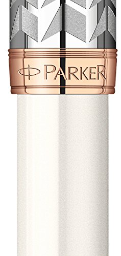 Parker Sonnet Fountain Pen with Medium Nib - Metal and Pearl Pink Gold Trim