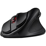 【Upgraded Version】AUKEY Ergonomic Wireless Mouse, More Comfortable than Vertical Cordless Mouse with USB Nano Receiver, 6 Adjustable DPI, 5 Buttons for PC, Laptop, Computer, Macbook