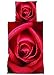 Produktbild PremiumShop321 Wende Bettwäsche Microfaser 135x200/80x80 Rose rot