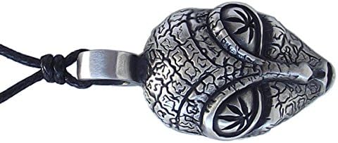 Pewter ALIEN Pendant on Adjustable Black Cord Necklace Nickel Free 45mm drop
