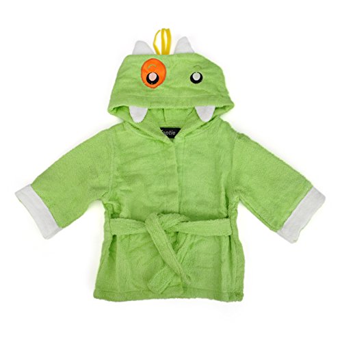 TopTie Blue Shark Hooded Bathrobe, Terry Baby Towel Bath Robe Shower 0-9 months-monster-S