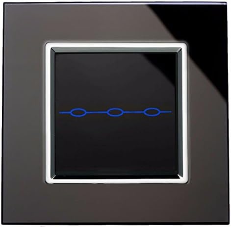 Glass Switch Glass Glass Glass Touch Light Switch 3 Gang 1 Way Black (3x 600 watts) CA-AN03 BK
