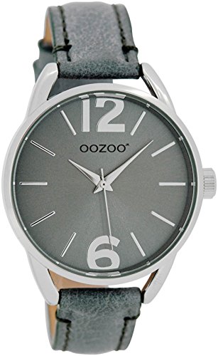 Oozoo Damen-/ Kinderuhr mit Lederband 38 MM Graublau/Graublau JR282 Oozoo Damen-/ Kinderuhr mit Lederband 38 MM Graublau/Graublau JR282