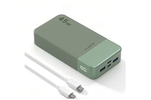 JUOVI J2621 Portable Charger,20000mAh 45W Power Bank,PD 3.0 QC 4.0 Fast Charging Battery Pack,With LED Display,2 USB-C, 2 USB-A for iPhone 16 15 14 13,Tablet,Galaxy,iPad,Samsung S24 S23,Google