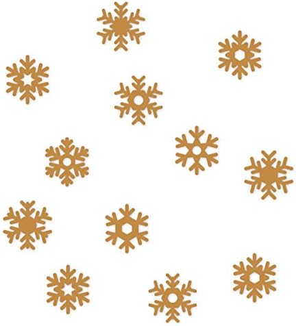 Set of 12 Snowflakes Copper or White Effect | Gloss Vinyl Decal Christmas Stickers | Ideal for Windows, Wall Decoration, Doors, Cars … (Copper)