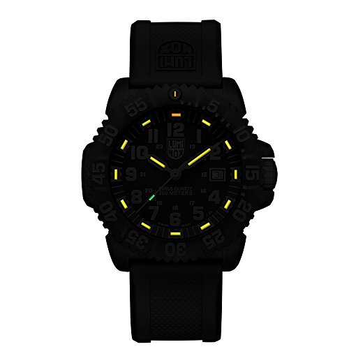 Luminox Navy SEAL Colormark  Men's Quartz watch with Black dial featuring LLT Luminox light Technology 44 millimeters Carbon Compound case and Black PU Strap  XS.3059