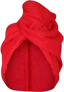 Growth Alley Hair Drying Towel, Hair wrap Towel for Women, Girls Curly Hair 100% Cotton 380 GSM 27x9 inches Red