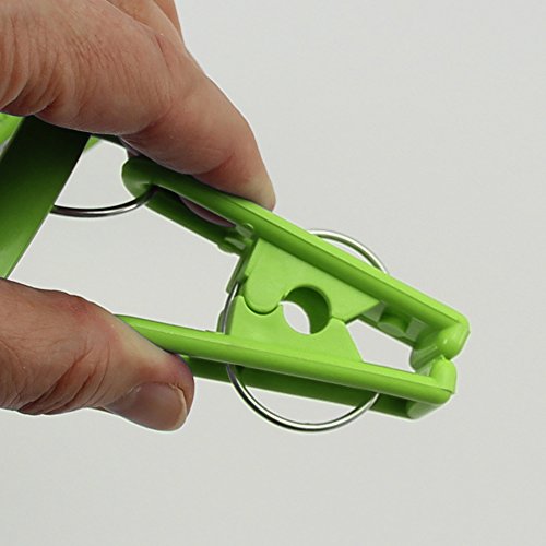 COM-FOUR® Camping Wäschetrockner, Wäschespinne aus Kunststoff zum Aufhängen mit jeweils 10 Aufhängeklammern, in grün, Ø ca. 22 cm - 3