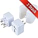 Produktbild 2 STÜCK Reiseadapter für 150 Länder | Universal Travel Adapter für US / EU / AU / GB | Allround Ladeanschluss für USA / China / Kanada / Japan uvm. | Reisesteckdose | Welt Adapterstecker | weiß