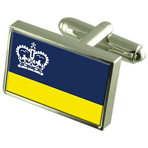 Regina City Canada Flag Cufflinks Engraved Box