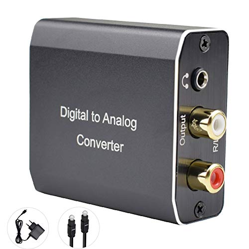 Tiancai - Convertidor Digital a analógico, Adaptador de Audio SPDIF coaxial Toslink a estéreo L/R RCA y Jack de 3,5 mm, Compatible con HDTVPS3 BLU Ray DVD Sky Fire TV Box