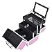 Produktbild Songmics Beauty Case Kosmetikkoffer Multikoffer Etagenkoffer mit Spiegel 24 x 19 x 17 cm (B x H x T) pink JBC316P