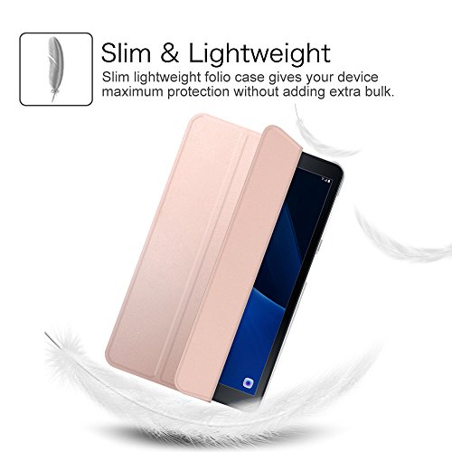 Fintie Samsung Galaxy Tab A 10.1 Hülle – Ultra Slim Superleicht Schutzhülle mit Lichtdurchlässig Rückseite Abdeckung Smart Cover Case Schutzhülle mit Auto Schlaf / Wach und Standfunktion für Samsung Galaxy Tab A 10,1 Zoll T580N / T585N Tablet (2016 Version), Roségold - 4