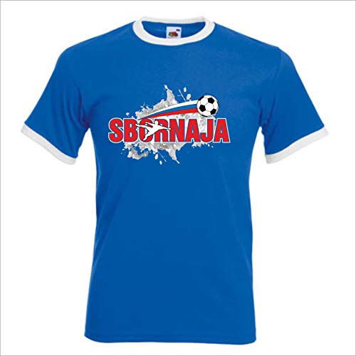 FANSBORNAJA01 Fan Trikot Russland Nationalmannschaft T-Shirt Fussball EM 2020 Sbornaja weiß blau rot (XL)