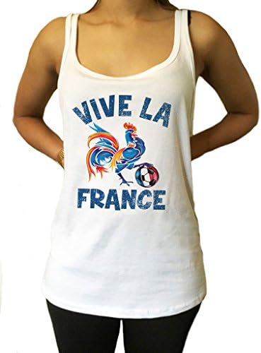 Jersey Tank Top Vive la France Football Rooster Russia World Cup 2018 Print JTK1411 (XLarge)