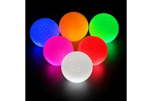 GOEDCH 6 stycken lysande golfbollar: självlysande vid kollision, LED-golfbollar, hög elasticitet, lysande golfboll för natttr