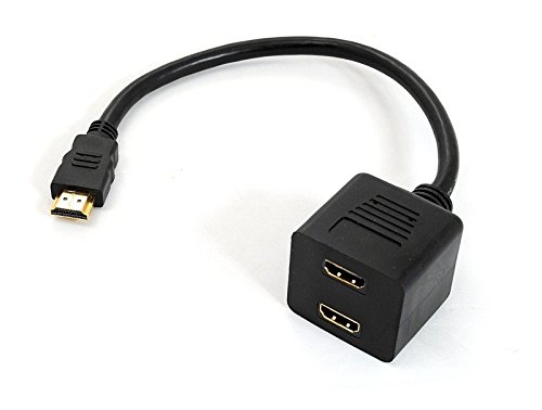 2 x HDMI Verteiler Y 1 x HDMI-Stecker 2 x HDMI-Buchse Adapter Neu #404