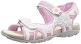 Absatzform: Flach Geox Mädchen JR Roxanne C Peeptoe Sandalen Weiß (White/Pink C0406) 30 EU