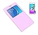 Produktbild Samsung Galaxy J7(2016) Hülle ,Leder PU Leder Hülle Flip Hülle Case Bookstyle Cover Schale Stand Ständer Etui Karten Slot Schutzhülle Tasche Wallet Case Leder Wallet Tasche Brieftasche Schutzhülle Schmetterling Muster Pour Samsung Galaxy J7(2016) 5.5 Zoll [pink]+ Panzerglas Folie Displayfoile displayschutzfolie