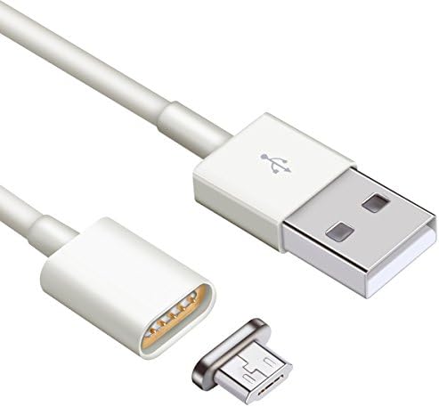 Magnetic Micro USB Cable Rephoenix Magnetic Charging Cable Data Transfer for Smartphones Samsung Galaxy, Nexus, LG, Sony, HTC, Motorola, Kindle, PS4 Controller,and More Android Devices-1m/3.3ft (White)