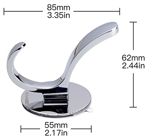 Wangel Klebehaken Handtuchhaken ohne Bohren, Patentierter Kleber + Selbstklebender 3M-Kleber, Edelstahl, Poliertes Finish - 5