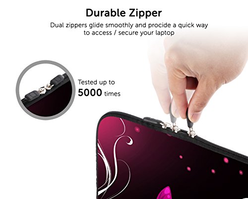 SIDORENKO Tablet PC Tasche f  r 10 - 10 1 Zoll   Universal Tablet Schutzh  lle   H  lle Sleeve Case Etui aus Neopren  Rosa   Schwarz