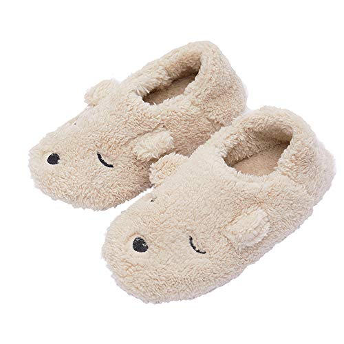 Women zapatillas de interior con felpa de felpa fuzzy cartoon animal zapatillas antideslizantes para casa de invierno