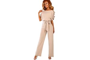 emmarcon tuta lunga jumpsuit elegante abito cerimonia donna maniche corte a pipistrello