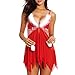 Produktbild Bealeuy Damen Reizwäsche Weihnachts-Serie Dessous Erotik Sexy Dessous-Sets Unterwäsche Damenwäsche Kapuzenweste Hoodie mit Strings Kleider Spitze Rückenfrei Neu Upgrade Billige Unterwäsche