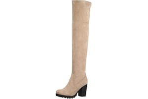 Elara Botas Mujer Overknee High Heels Tacón Alto Chunkyrayan
