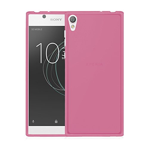 TBOC Pack  Funda de Gel TPU Rosa   Protector Pantalla Vidrio Templado para Sony Xperia L1 G3311 G3313 G3312  5 5 Pulgadas   Funda de Silicona Ultrafina y Flexible  Protector de pantalla Resistente a Golpes  Ca  das y Ara  azos 