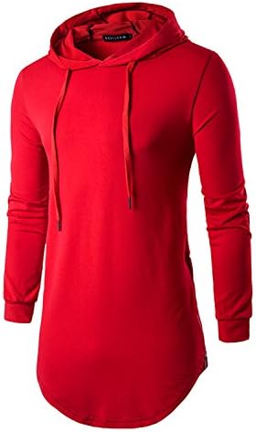 YCHENG Men's Hipster Hip Hop T-Shirt Asymmetric Pullover Longline Hoodie Sweatshirt