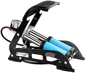 Veer Fashion Double Cylinder Portable Foot Pump Air Tyre Inflator with Pressure Gauge for Car, Bicycle, Bike, Motorcycle Tyres, Balls, Air Mattress Inflators