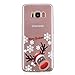 Produktbild Ostop Rot Weihnachten Samsung Galaxy S8 Hülle, Weich TPU Silikon Kristall Klar Ultra Dünn Handyhülle Schneeflocke Elch Schön Muster Abdeckung Transparent Kratzfest Schutzhülle