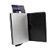 Produktbild FlyingOwl Kreditkartenetui Aluminium PU Leder - Portemonnaie Geldbörse für Kreditkarten Scheckkarten Girokarten mit Münzfach - Damen Herren Slim Wallet schwarz flach klein – RFID NFC Schutz Blocker