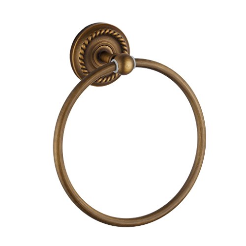 weare Home Simplicidad cuarto de baño accesorios Antiguo Soporte de pared toalla anillo redondo toallero, todos los Amarillo Cobre Latón Bronce