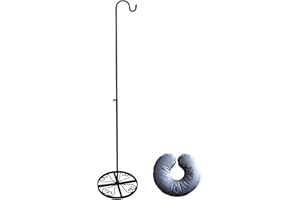 DNOIFNE Adjustable Shepherd's Hook 125-160cm with Water Bag – Heavy Duty Iron Plant Hanger for Wind Chimes, Bird Feeders & Garden Decor | Indoor & Outdoor Use